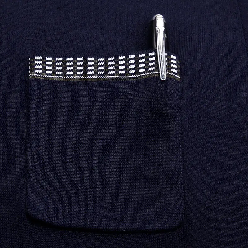 Men Navy Polo T-Shirt with Real Pocket & Turn-Down Collar — feature 9