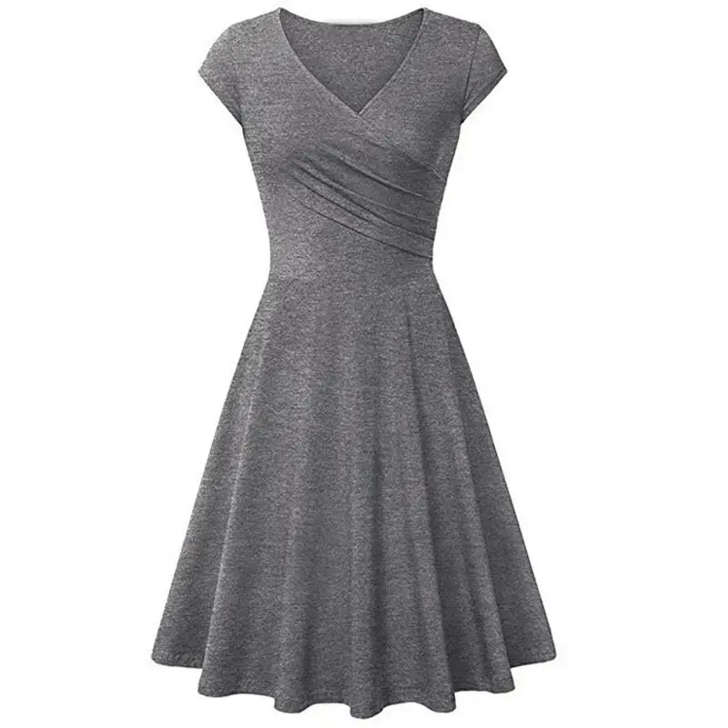 2023 Yellow V Neck Slim Fit Dress for Women - Image 19