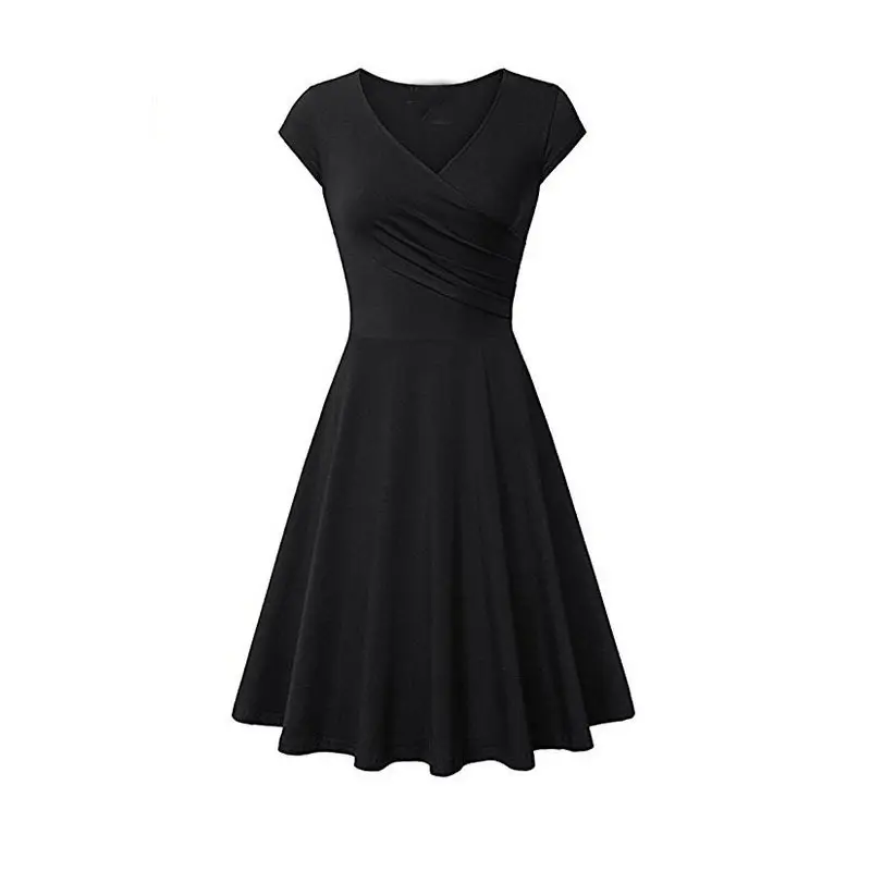 2023 Yellow V Neck Slim Fit Dress for Women — feature 3