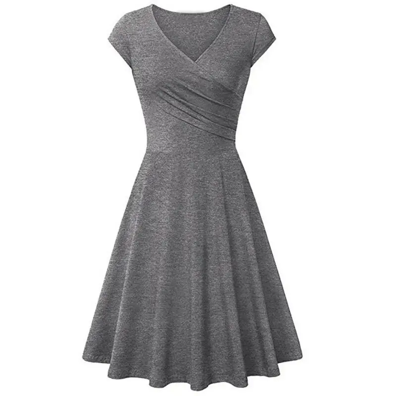 2023 Yellow V Neck Slim Fit Dress for Women — feature 5