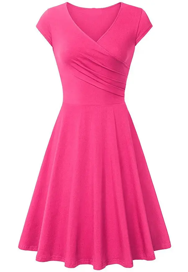 2023 Yellow V Neck Slim Fit Dress for Women - Image 14