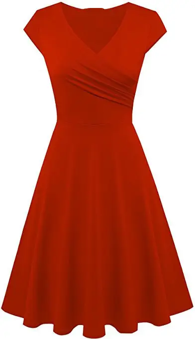 2023 Yellow V Neck Slim Fit Dress for Women - Image 2