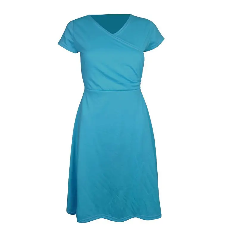2023 Yellow V Neck Slim Fit Dress for Women - Image 5