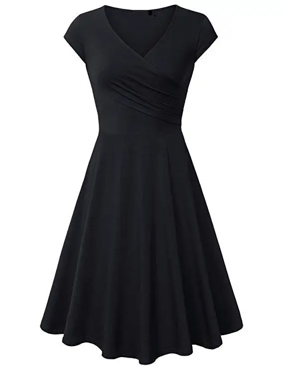 2023 Yellow V Neck Slim Fit Dress for Women - Image 6