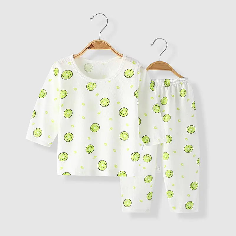 Baby's Air-conditioning Suit Thin Long-sleeved Summer Cotton Men's Baby's Home Clothes Summer Clothes Daughter's Children's Pajamas Summer