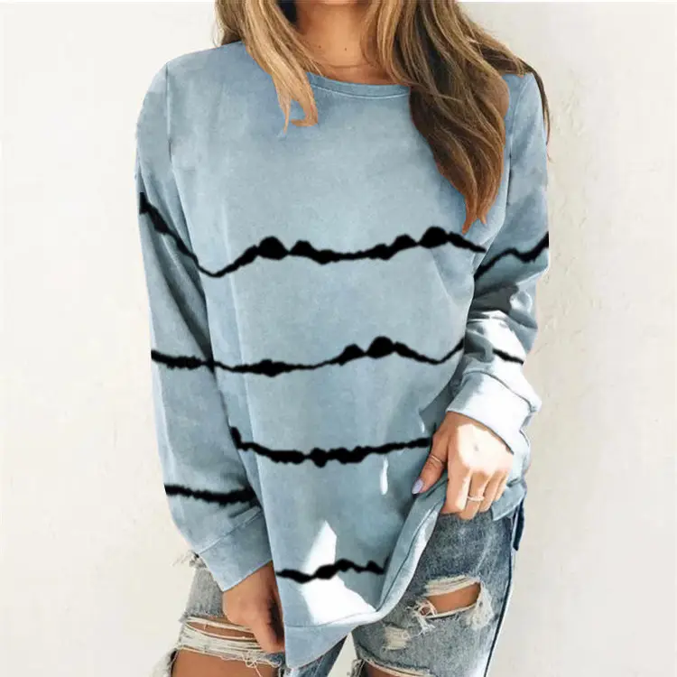 Women's 2022 Tie-dye Striped Long Sleeve T-Shirt - Image 12