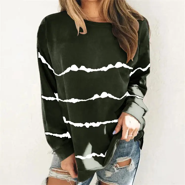 Women's 2022 Tie-dye Striped Long Sleeve T-Shirt - Image 5