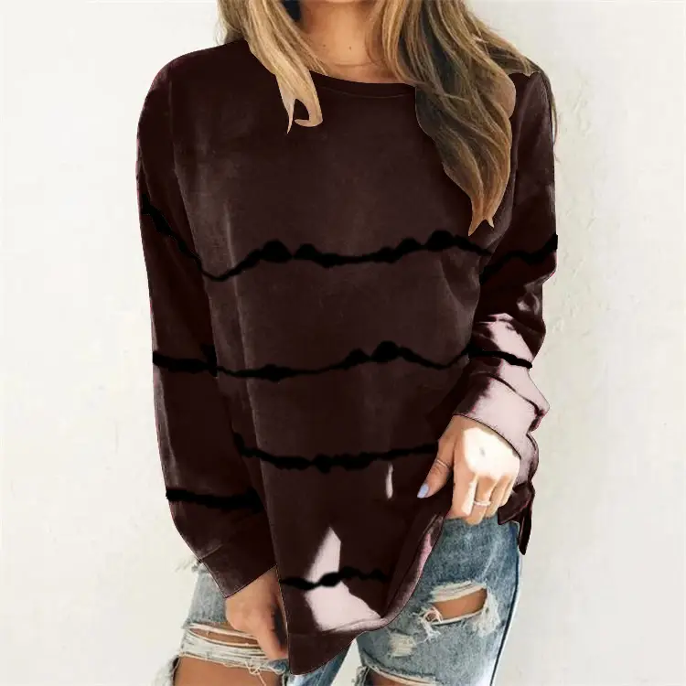 Women's 2022 Tie-dye Striped Long Sleeve T-Shirt - Image 7