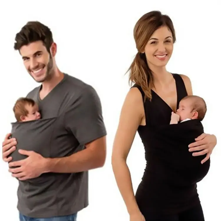 Black Multi-Functional Kangaroo T-Shirt for Women - Image 12