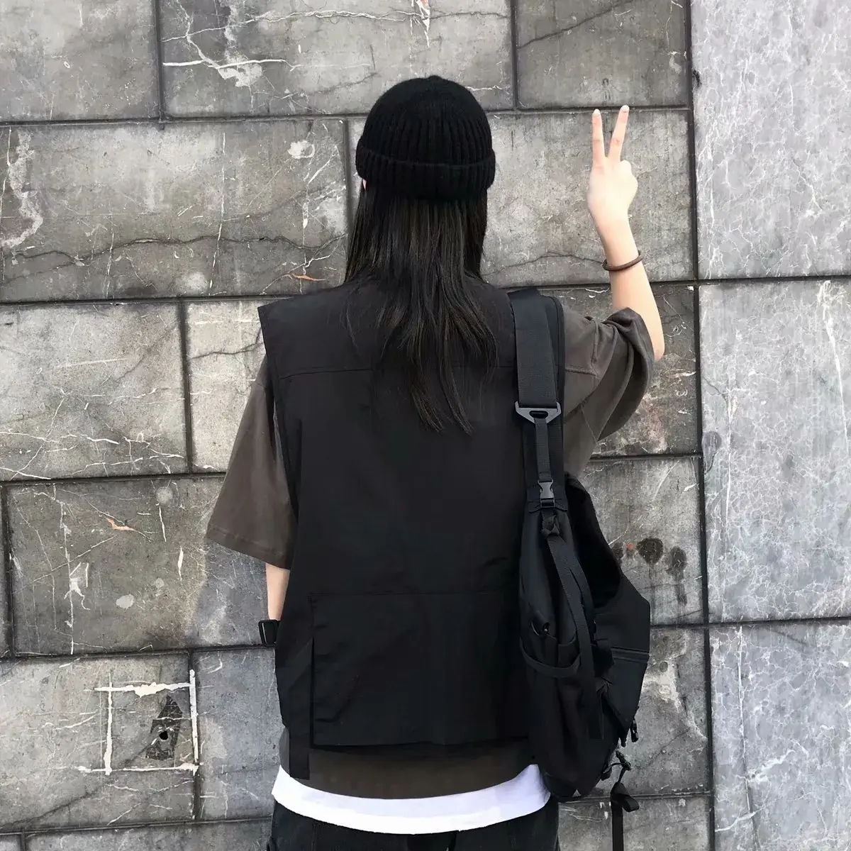 Japanese Style Tactical Vest for Men 2020 Black Multi Pocket