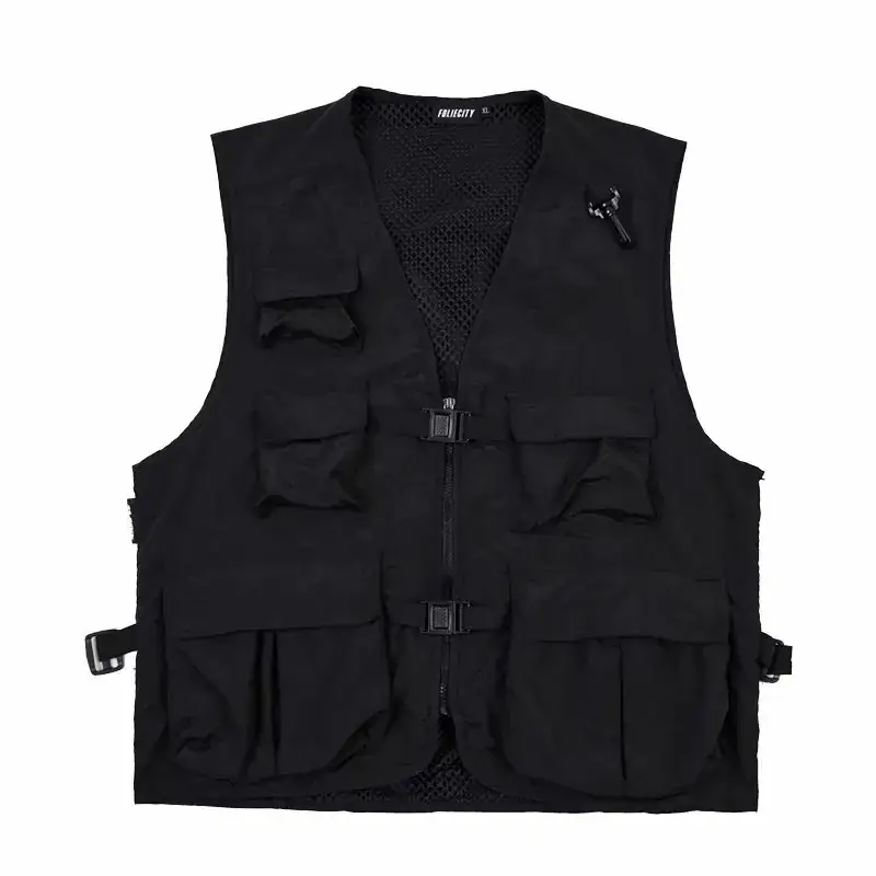 Japanese Style Tactical Vest for Men 2020 Black Multi Pocket