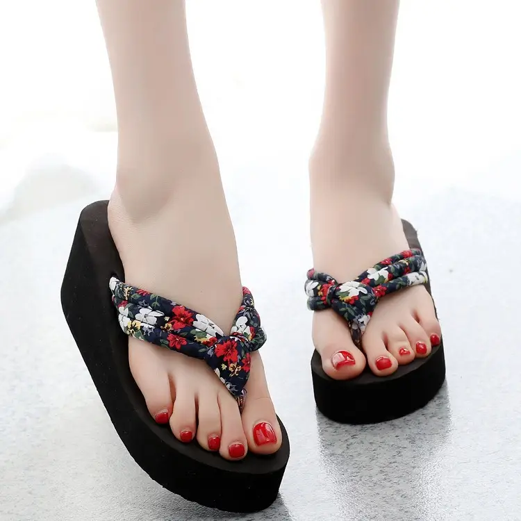 Women's Floral Wedge Sandals with Non-Slip Soles