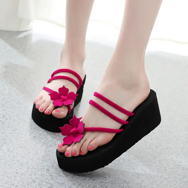 Women's Floral Wedge Sandals with Non-Slip Soles