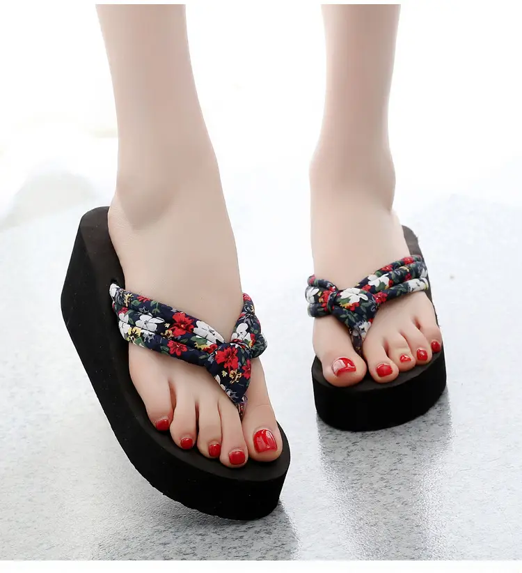 Women's Floral Wedge Sandals with Non-Slip Soles