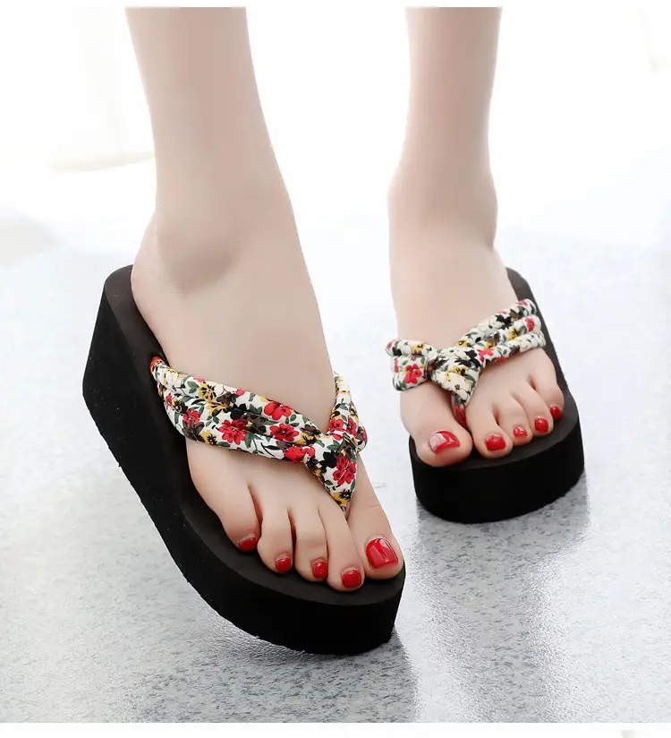 Women's Floral Wedge Sandals with Non-Slip Soles
