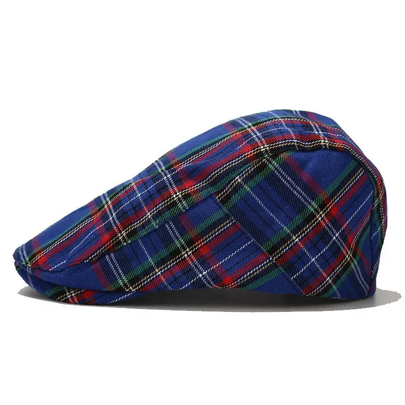 Women's Red Plaid Korean Sun Hat - Image 2