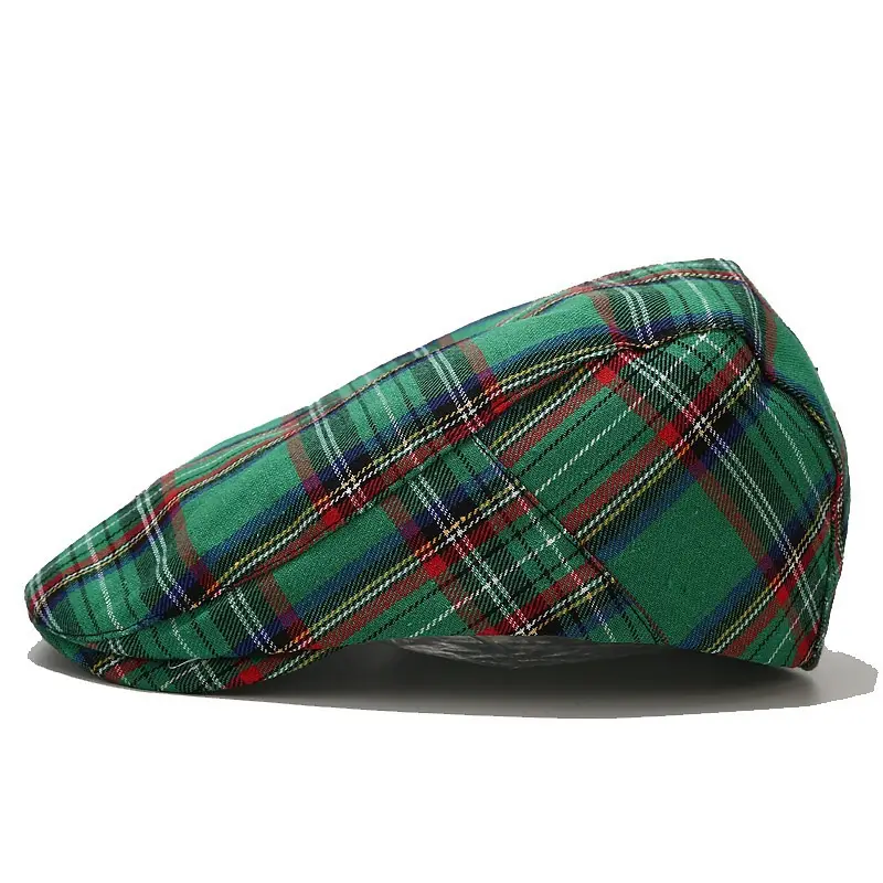 Women's Red Plaid Korean Sun Hat - Image 3