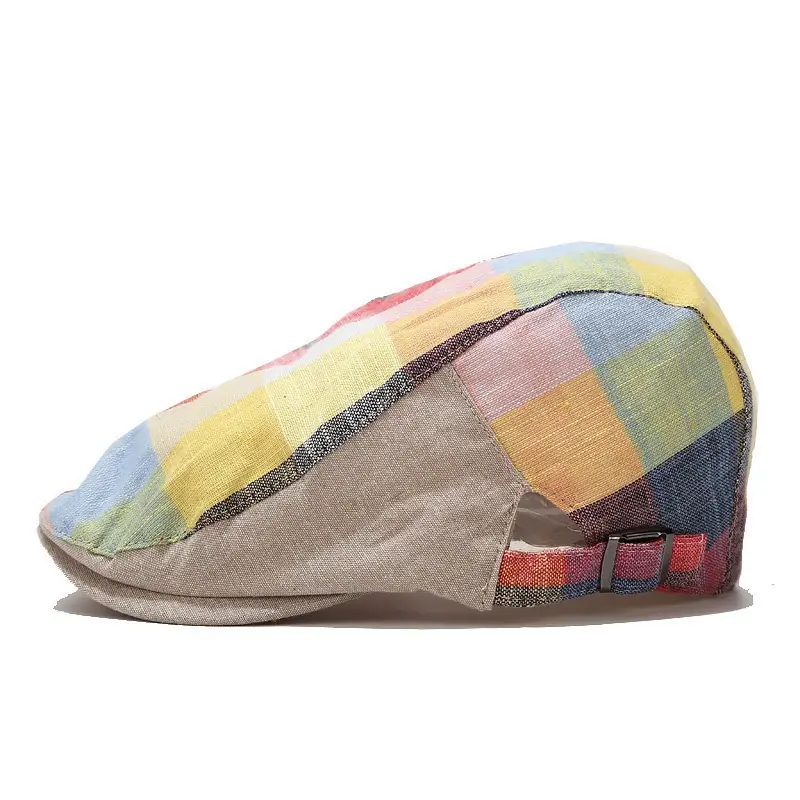 Women's Red Plaid Korean Sun Hat - Image 5