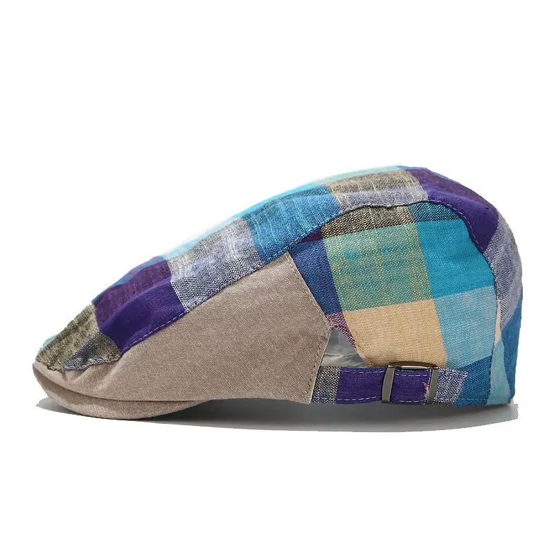 Women's Red Plaid Korean Sun Hat - Image 6