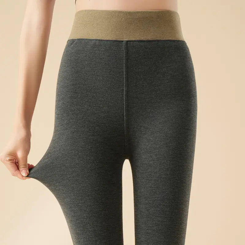 Women's Warm Black Cotton Slimming Leggings - Image 6