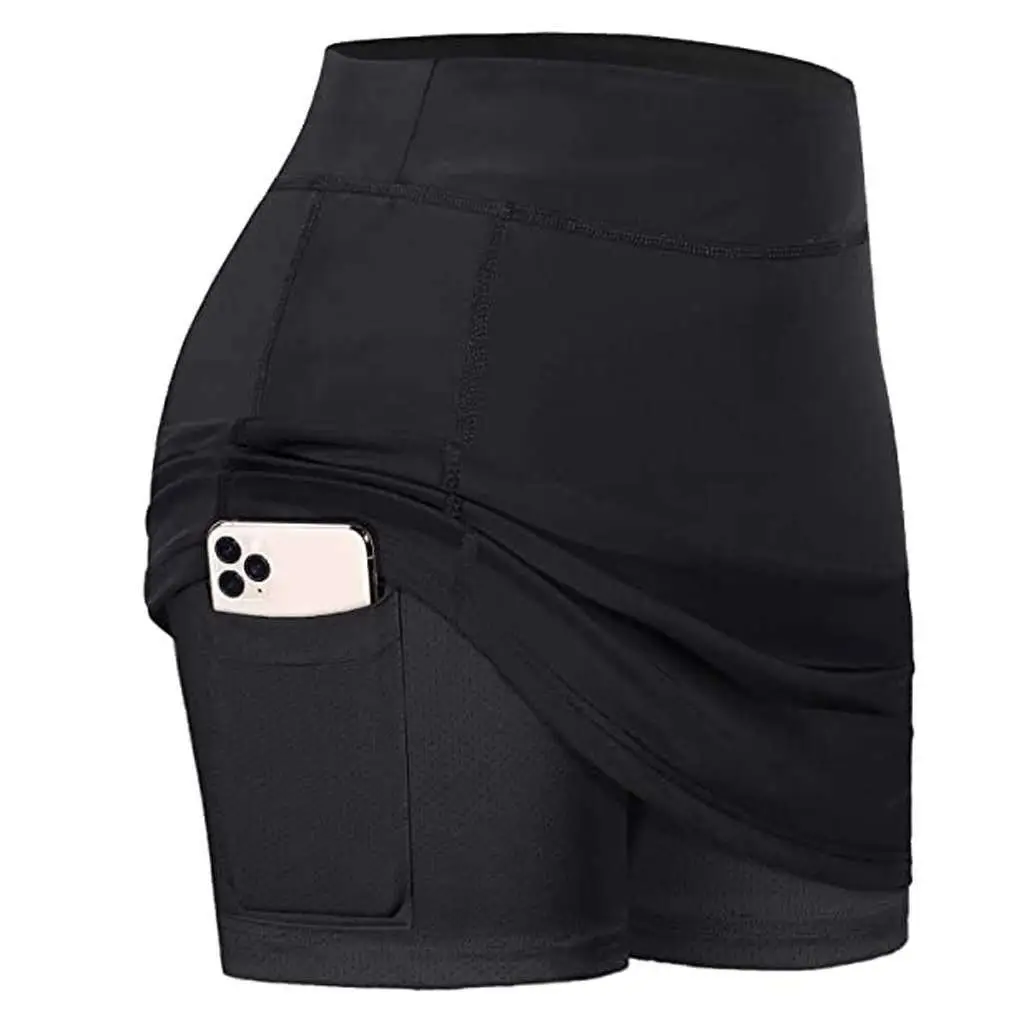 Women's Black Fake Leggings Large Size Sports Pants - Image 3