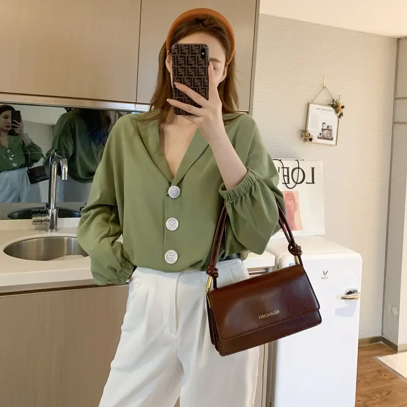 Black Leather Shoulder Crossbody Bag for Women - Image 7