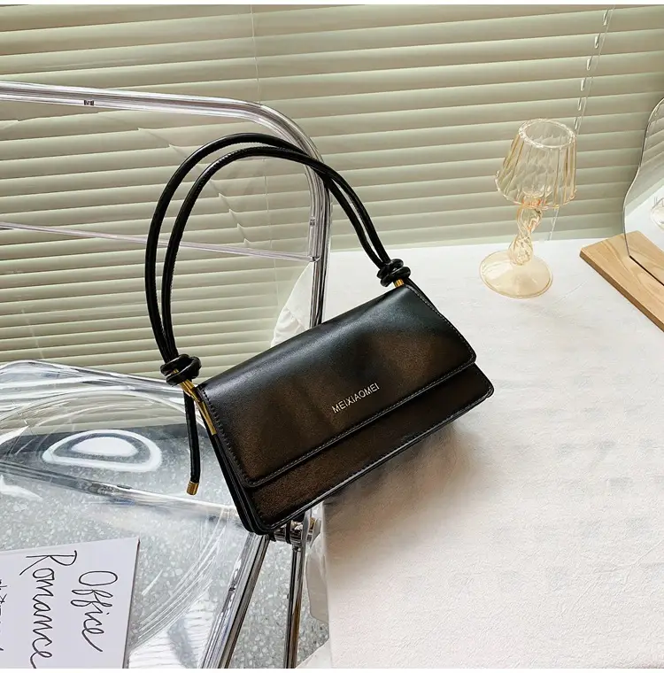 Black Leather Shoulder Crossbody Bag for Women - Image 3