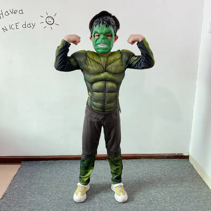 Green Hulk Muscle Suit Kids Adult Suit - Image 3
