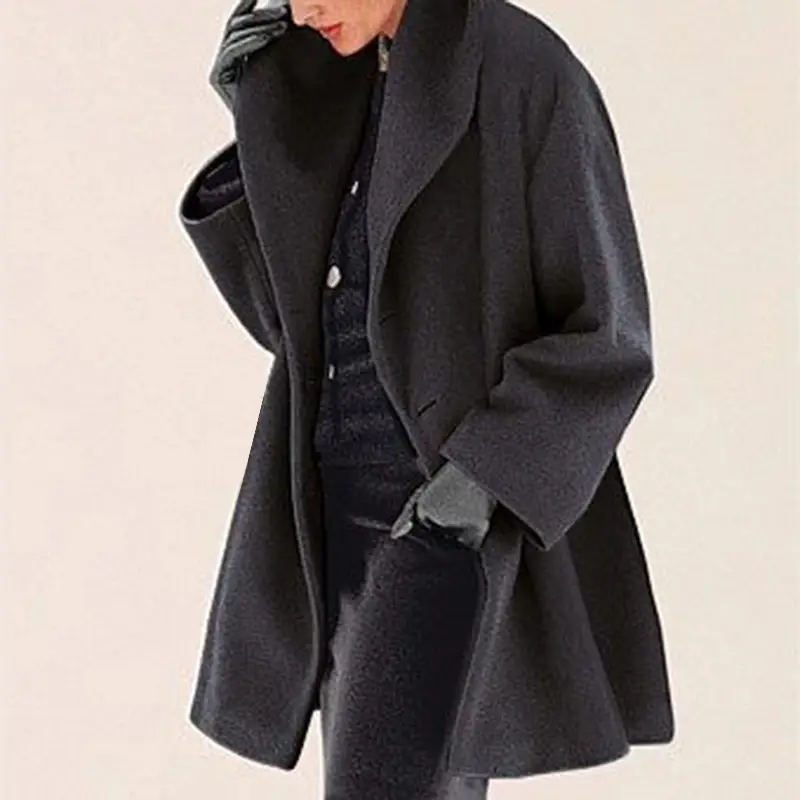 Hot Purple Woolen Hooded Coat for Women - Image 5