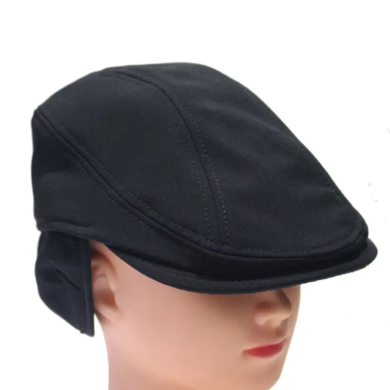 Men's Winter Fleece Duckcap Caps Olive Green - Image 4