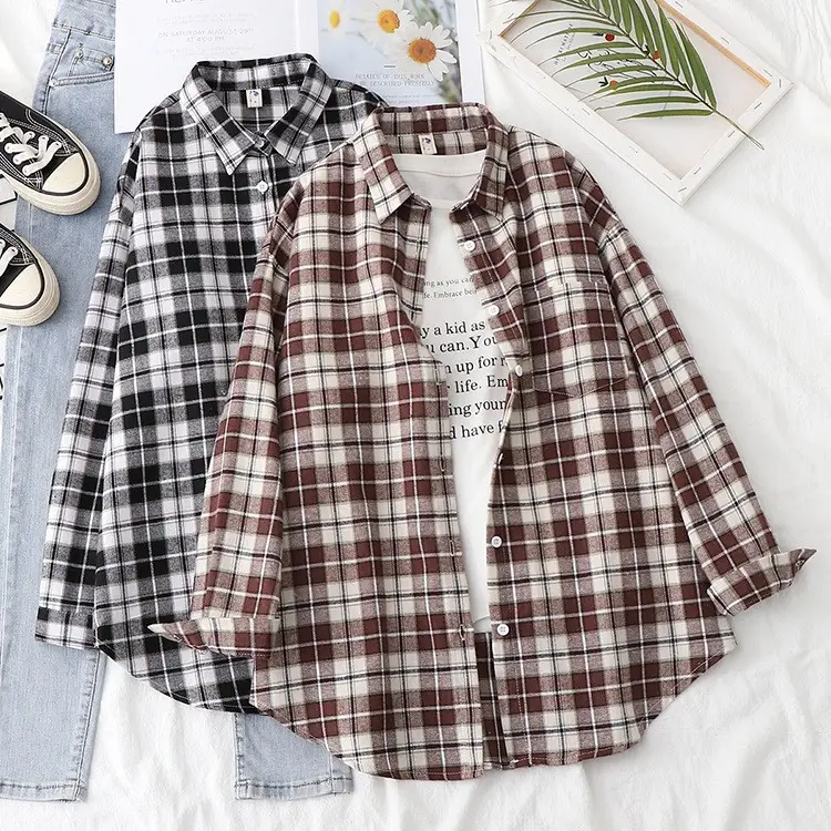 Vintage Plaid Long Sleeve Jacket for Women 2026 Spring Autumn - Image 17