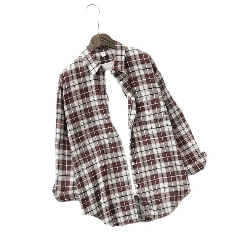 Vintage Plaid Long Sleeve Jacket for Women 2026 Spring Autumn - Image 18