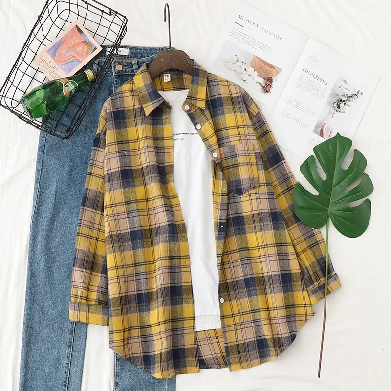 Vintage Plaid Long Sleeve Jacket for Women 2026 Spring Autumn - Image 9