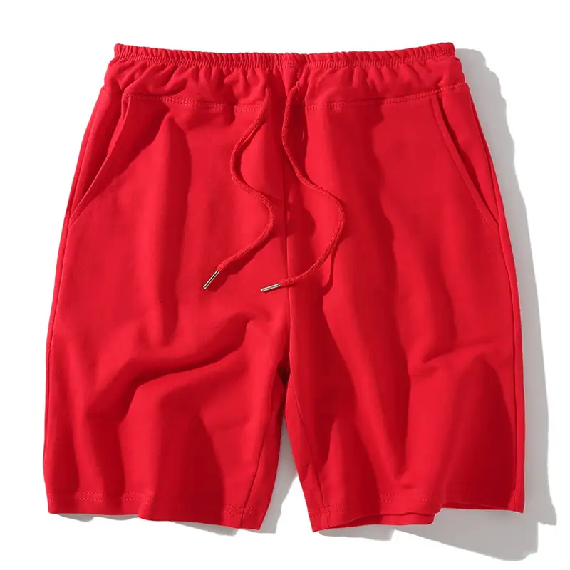 Orange Sweatpants for Men Summer Fitness Pure Cotton Terry Shorts