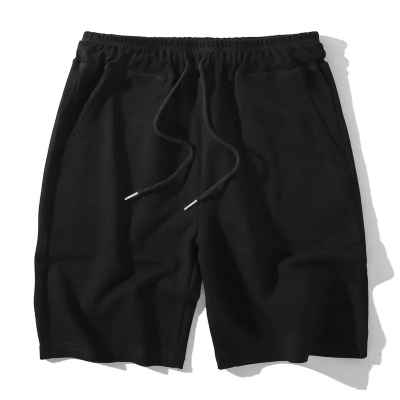 Orange Sweatpants for Men Summer Fitness Pure Cotton Terry Shorts