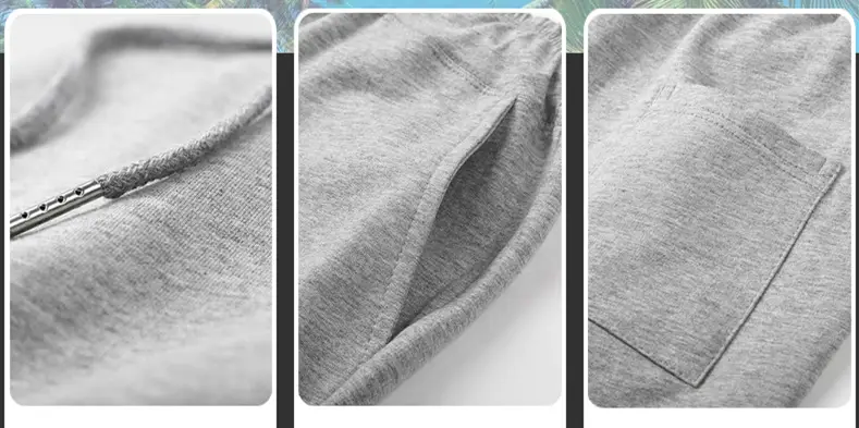 Orange Sweatpants for Men Summer Fitness Pure Cotton Terry Shorts — feature 8