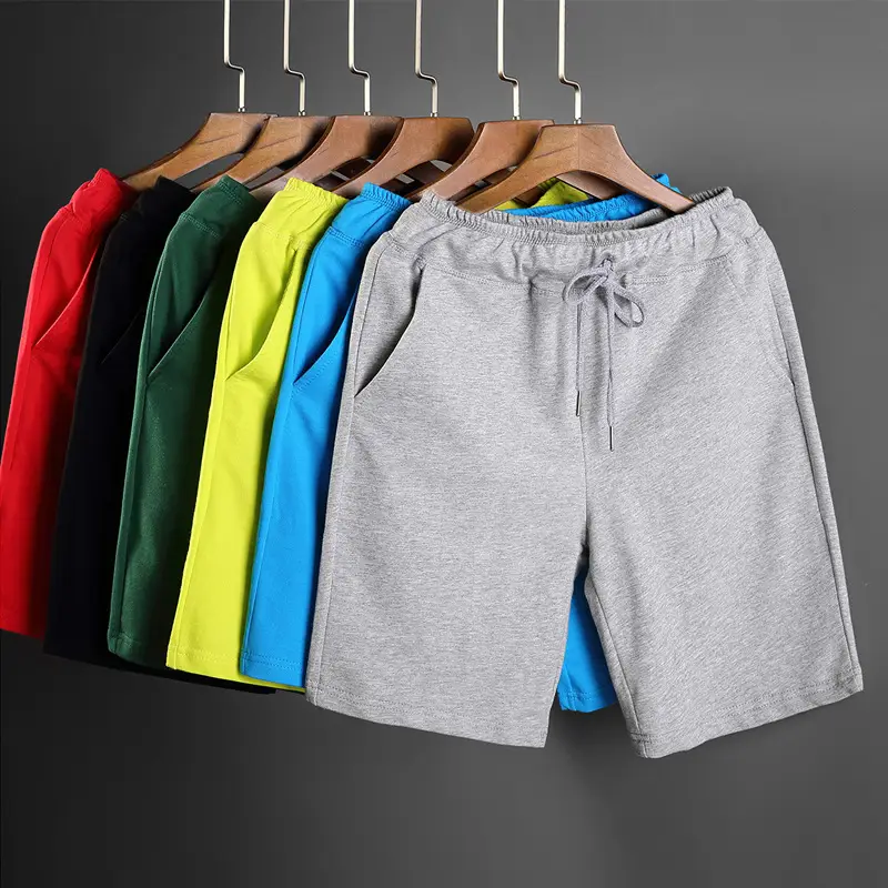 Orange Sweatpants for Men Summer Fitness Pure Cotton Terry Shorts — feature 9