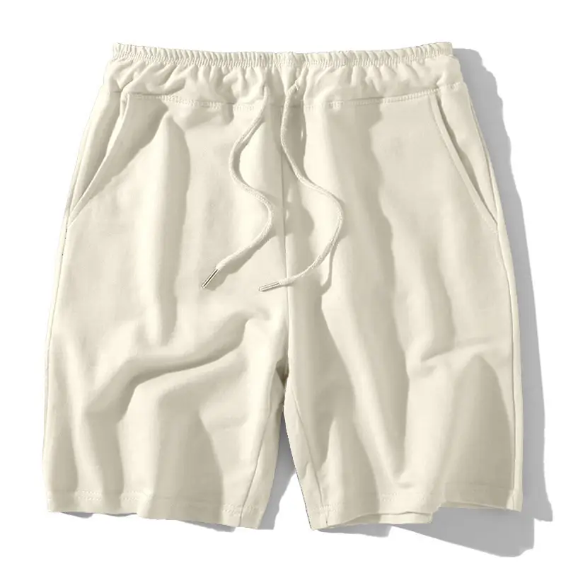 Orange Sweatpants for Men Summer Fitness Pure Cotton Terry Shorts