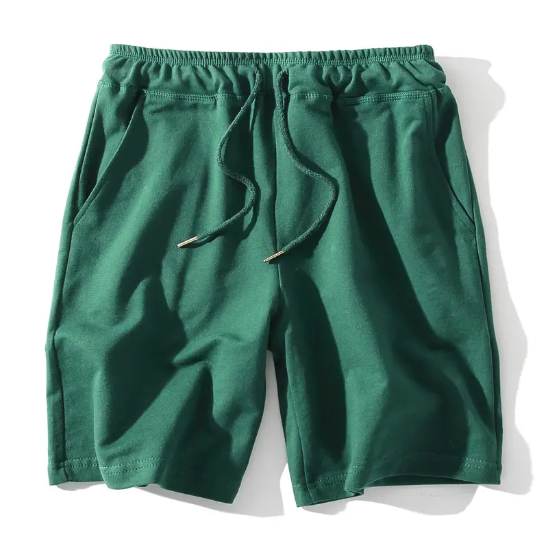 Orange Sweatpants for Men Summer Fitness Pure Cotton Terry Shorts