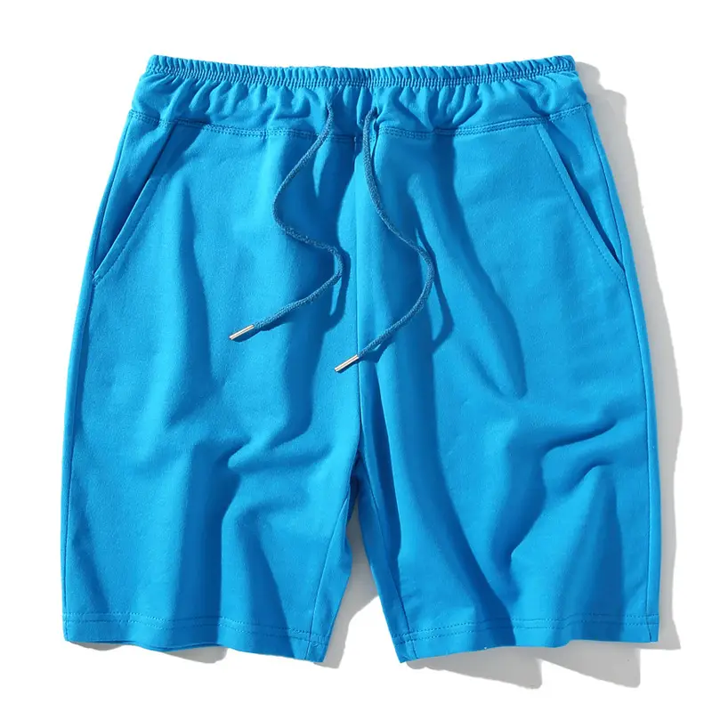Orange Sweatpants for Men Summer Fitness Pure Cotton Terry Shorts