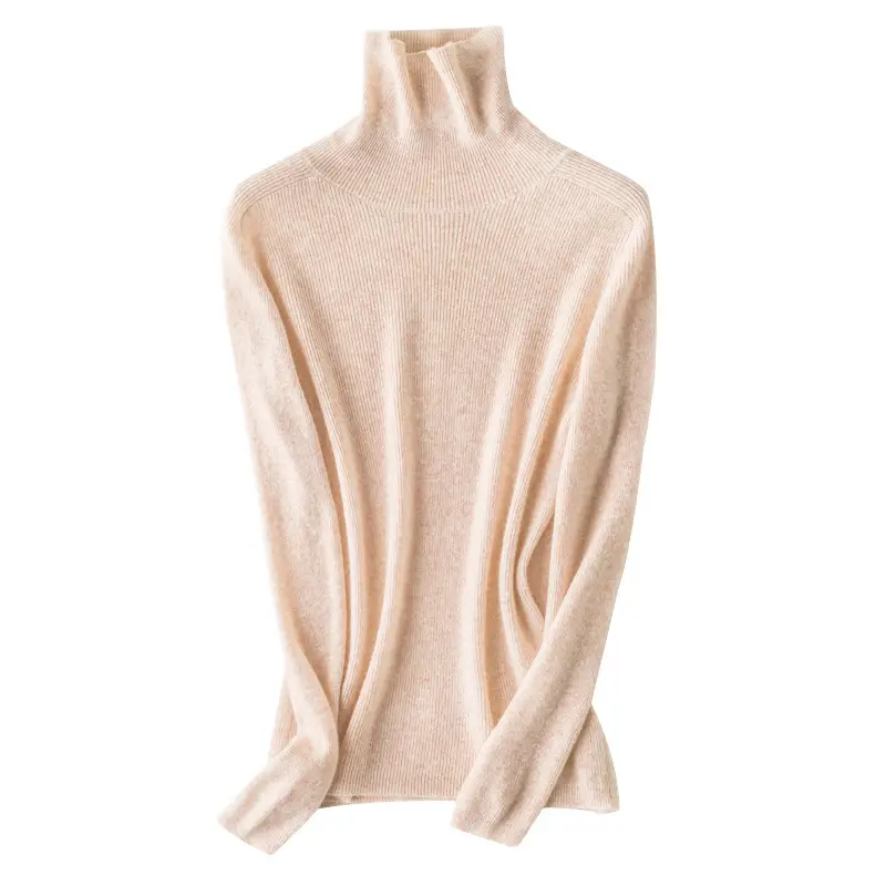 Women's Black Knit Turtleneck Sweater Winter Top