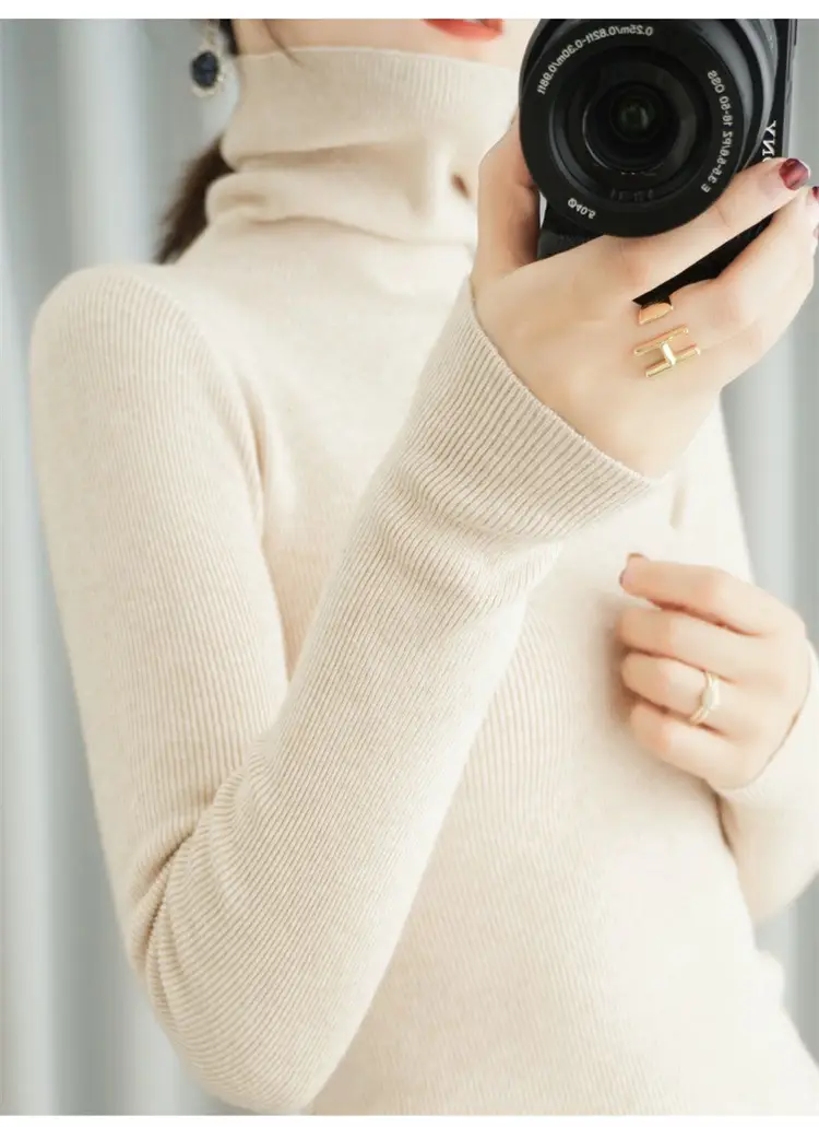 Women's Black Knit Turtleneck Sweater Winter Top — feature 15