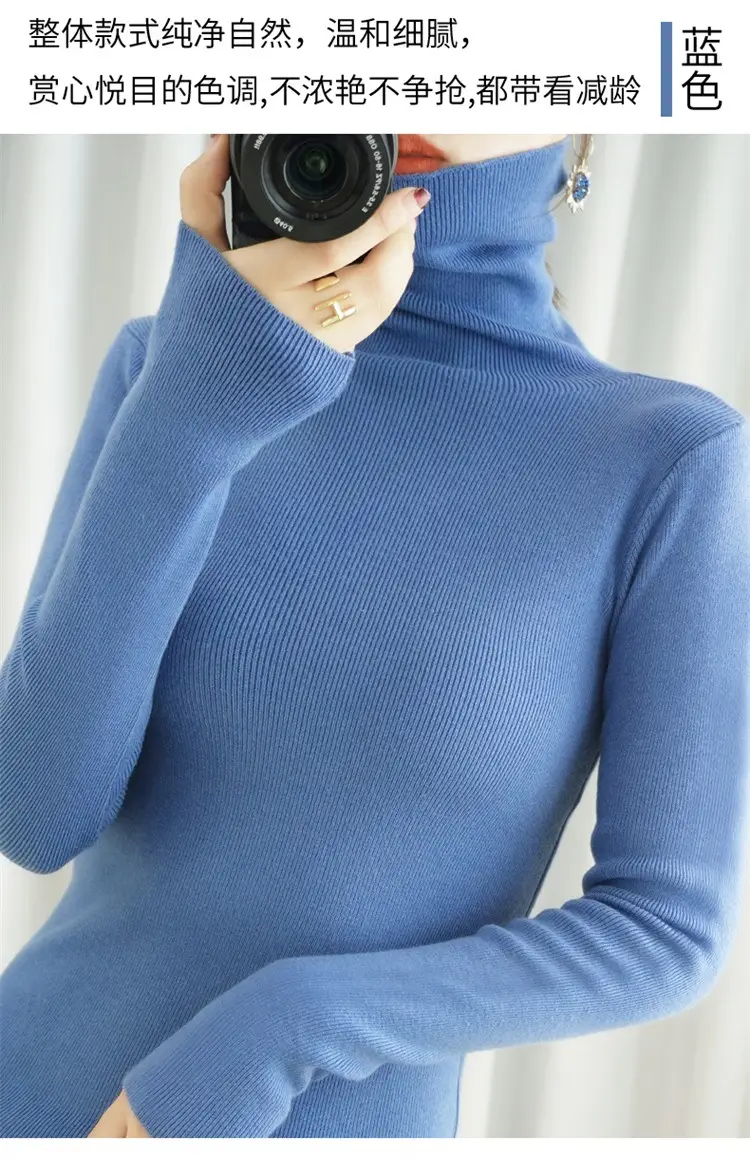 Women's Black Knit Turtleneck Sweater Winter Top — feature 18