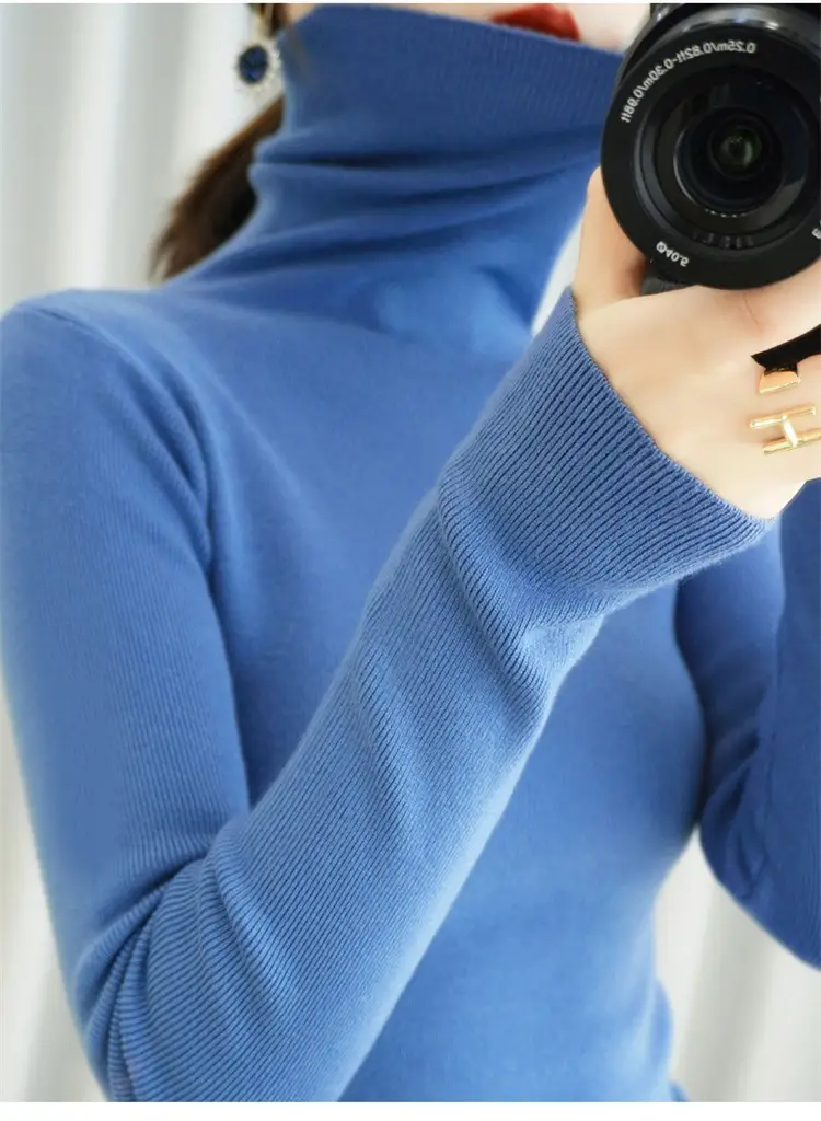 Women's Black Knit Turtleneck Sweater Winter Top — feature 19