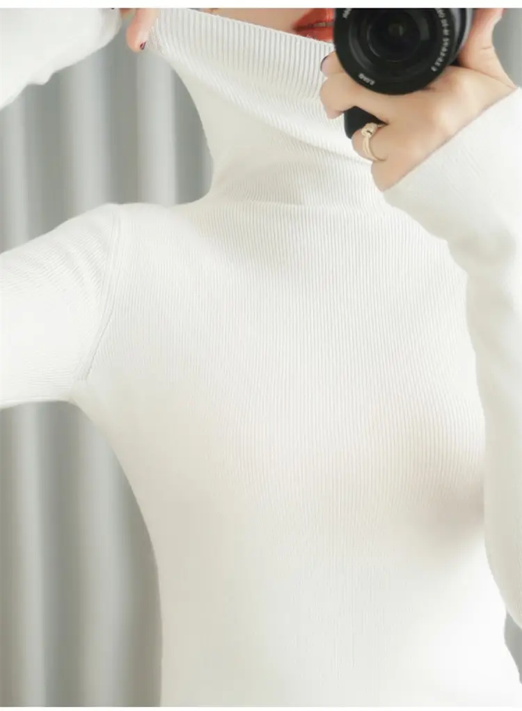 Women's Black Knit Turtleneck Sweater Winter Top — feature 23