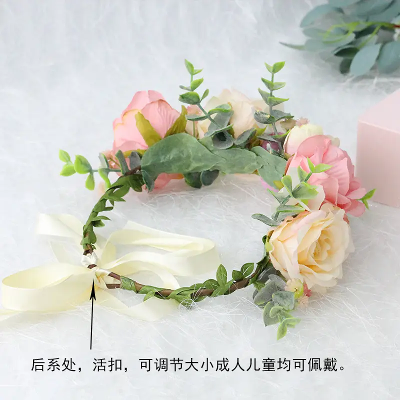 Rose Corolla Water Grass Hair Band for Women Travel Photo - Image 3