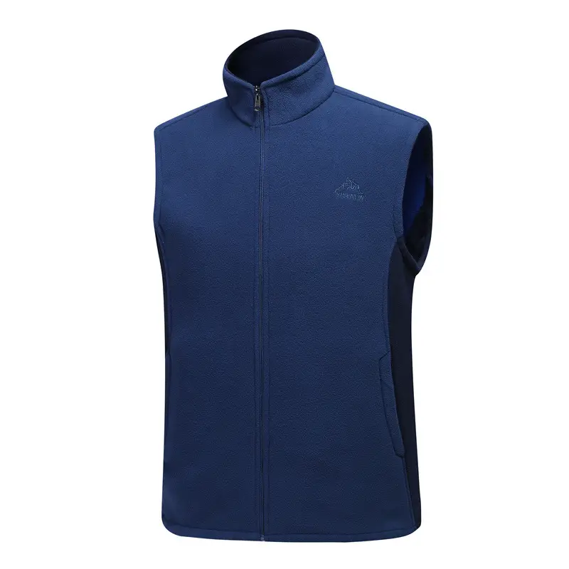 Men's Fleece Vest Dark Blue Large Winter Warm Jacket - Image 9
