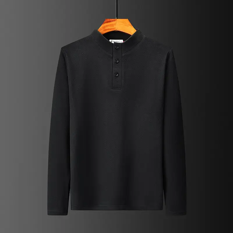 Men Fleece Lined Grey T-Shirt Plus Size - Image 3