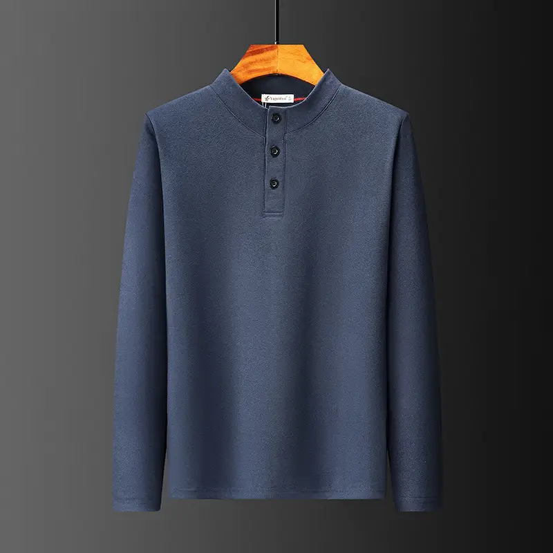 Men Fleece Lined Grey T-Shirt Plus Size - Image 4