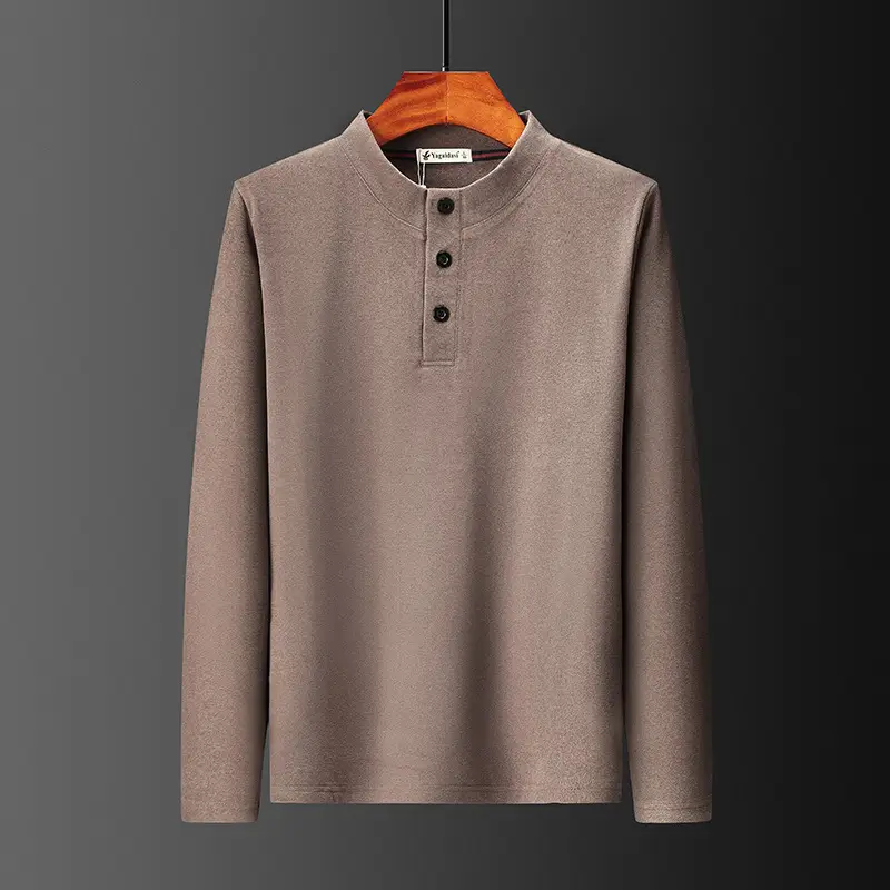 Men Fleece Lined Grey T-Shirt Plus Size - Image 5